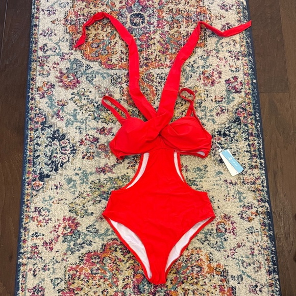 Cupshe Other - Cupshe Vibrant Red Cutout Swimsuit